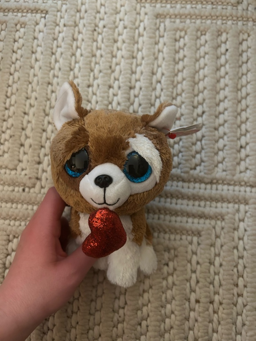 Ty Beanie Boos Smootches Brown & White Stuffed Animal - Has Original Tags